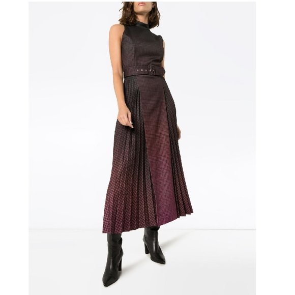 Mary Katrantzou Julia Pleated Checked Midi-Dress - Picture 2 of 13